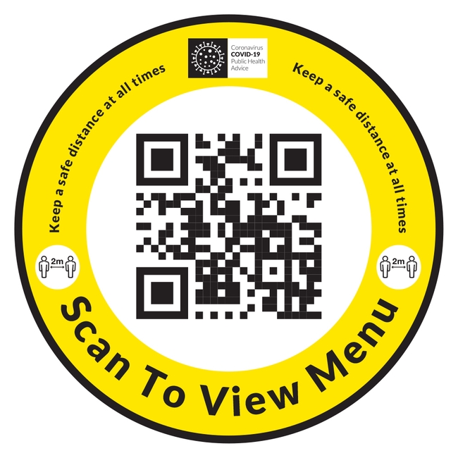 COVID-19 Scan To View Menu Table Sticker